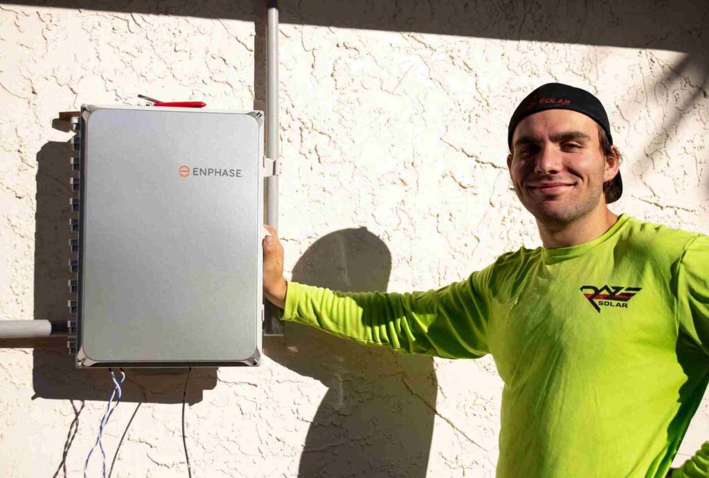 Raze Solar contractor installing solar battery and home energy storage system