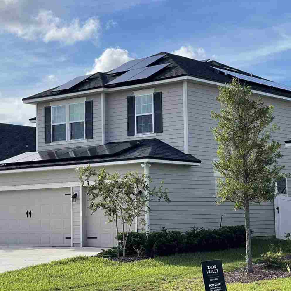 two story home in Florida with new solar panels