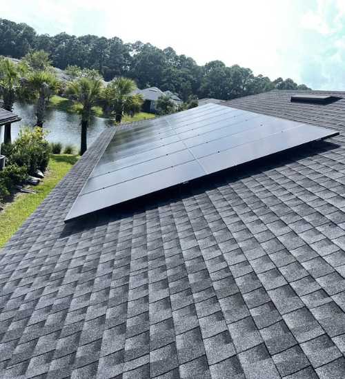 rooftop view of Florida home solar panels